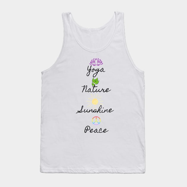 Yoga, Nature, Sunshine, Peace Tank Top by Design Studio by Kat OM